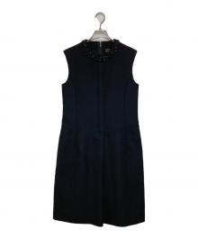 FOXEY（フォクシー）の古着「ビジューカラーウールワンピース」｜ブラック