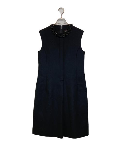 FOXEY（フォクシー）FOXEY (フォクシー) ビジューカラーウールワンピース ブラック サイズ:38の古着・服飾アイテム