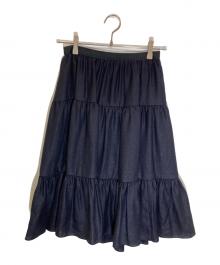 FOXEY NEWYORK（フォクシーニューヨーク）の古着「ティアードスカート」｜ネイビー