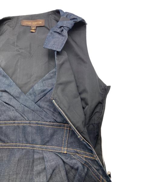 LOUIS VUITTON（ルイ ヴィトン）LOUIS VUITTON (ルイ ヴィトン) ショルダーリボンデニムカシュクールワンピース インディゴ サイズ:38の古着・服飾アイテム