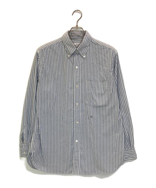 nanamica（ナナミカ）nanamica (ナナミカ) Button Down Stripe Wind Shirt ブルー サイズ:Sの古着・服飾アイテム