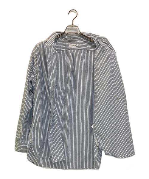 nanamica（ナナミカ）nanamica (ナナミカ) Button Down Stripe Wind Shirt ブルー サイズ:Sの古着・服飾アイテム