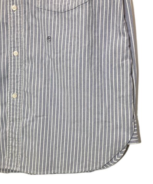 nanamica（ナナミカ）nanamica (ナナミカ) Button Down Stripe Wind Shirt ブルー サイズ:Sの古着・服飾アイテム