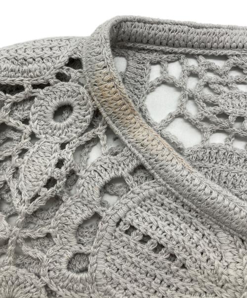 MACPHEE（マカフィー）MACPHEE (マカフィー) フラワーモチーフエンブロイダリー ワイドスリーブブラウス グレー サイズ:36の古着・服飾アイテム