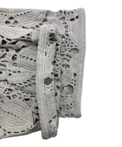 MACPHEE（マカフィー）MACPHEE (マカフィー) フラワーモチーフエンブロイダリー ワイドスリーブブラウス グレー サイズ:36の古着・服飾アイテム