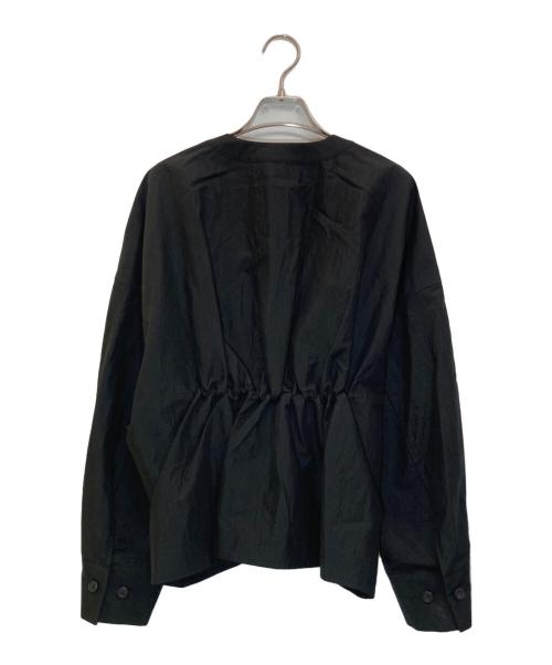 ebure（エブール）EBURE (エブール) イージーコットン ショート丈ギャザージャケット ブラック サイズ:38の古着・服飾アイテム