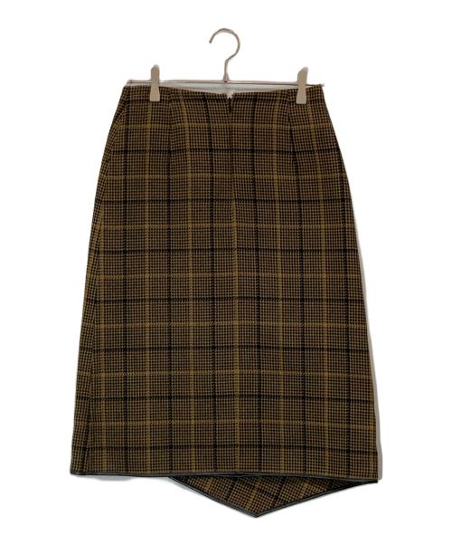 CYCLAS（シクラス）CYCLAS (シクラス) グレンチェックラップスカート ブラウン サイズ:36の古着・服飾アイテム