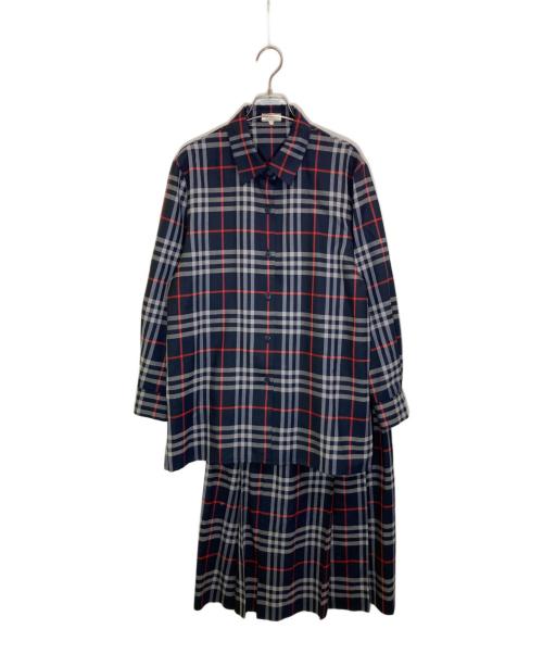 Burberry's（バーバリーズ）Burberry's (バーバリーズ) ノヴァチェックセットアップ ネイビー サイズ:SIZE 7/スカート:9の古着・服飾アイテム