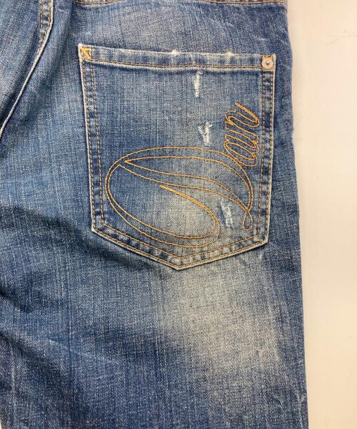 DSQUARED2（ディースクエアード）DSQUARED2 (ディースクエアード) クラッシュデニムパンツ インディゴ サイズ:44の古着・服飾アイテム