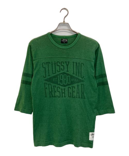 stussy（ステューシー）stussy (ステューシー) フットボールTシャツ グリーン サイズ:Sの古着・服飾アイテム