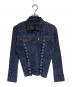 PLEATS PLEASE（プリーツプリーズ）の古着「デニム転写プリーツジャケット」｜ブルー