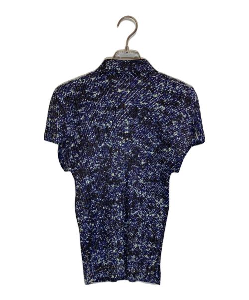 PLEATS PLEASE（プリーツプリーズ）PLEATS PLEASE (プリーツプリーズ) 転写プリーツシャツブラウス ブルー サイズ:3の古着・服飾アイテム