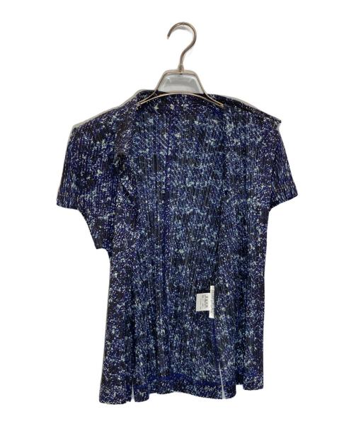 PLEATS PLEASE（プリーツプリーズ）PLEATS PLEASE (プリーツプリーズ) 転写プリーツシャツブラウス ブルー サイズ:3の古着・服飾アイテム