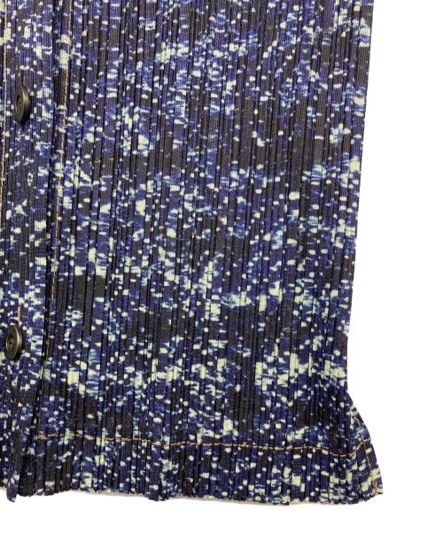 PLEATS PLEASE（プリーツプリーズ）PLEATS PLEASE (プリーツプリーズ) 転写プリーツシャツブラウス ブルー サイズ:3の古着・服飾アイテム