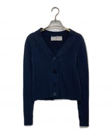THIRD MAGAZINE（サードマガジン）の古着「リブニットカーディガン」｜ネイビー