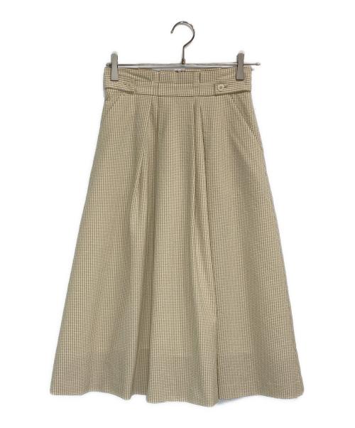 MACKINTOSH PHILOSOPHY（マッキントッシュ フィロソフィー）MACKINTOSH PHILOSOPHY (マッキントッシュ フィロソフィー) シアサッカーフレアスカート ベージュ×ホワイト サイズ:38の古着・服飾アイテム