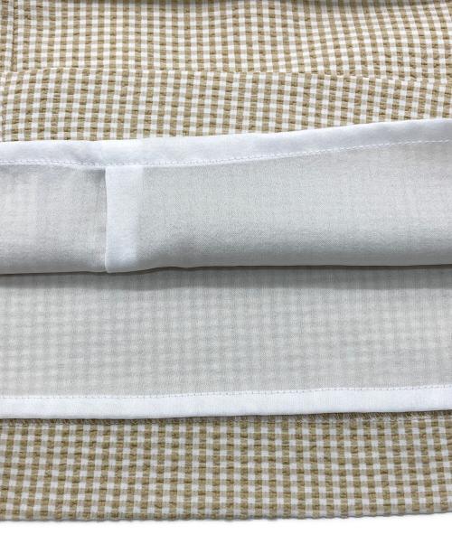 MACKINTOSH PHILOSOPHY（マッキントッシュ フィロソフィー）MACKINTOSH PHILOSOPHY (マッキントッシュ フィロソフィー) シアサッカーフレアスカート ベージュ×ホワイト サイズ:38の古着・服飾アイテム