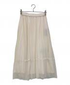 BLUE LABEL CRESTBRIDGEブルーレーベルクレストブリッジ）の古着「チュールプリーツスカート」｜アイボリー