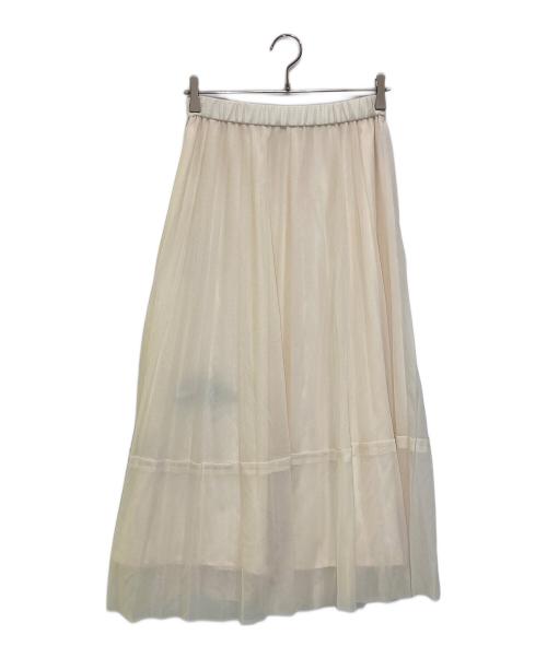 BLUE LABEL CRESTBRIDGE（ブルーレーベルクレストブリッジ）BLUE LABEL CRESTBRIDGE (ブルーレーベルクレストブリッジ) チュールプリーツスカート アイボリー サイズ:38の古着・服飾アイテム