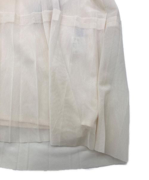BLUE LABEL CRESTBRIDGE（ブルーレーベルクレストブリッジ）BLUE LABEL CRESTBRIDGE (ブルーレーベルクレストブリッジ) チュールプリーツスカート アイボリー サイズ:38の古着・服飾アイテム