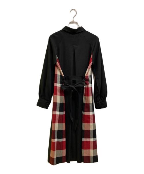 BLUE LABEL CRESTBRIDGE（ブルーレーベルクレストブリッジ）BLUE LABEL CRESTBRIDGE (ブルーレーベルクレストブリッジ) ソフトクリアツイルドレス ブラック サイズ:38の古着・服飾アイテム