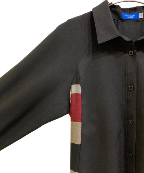 BLUE LABEL CRESTBRIDGE（ブルーレーベルクレストブリッジ）BLUE LABEL CRESTBRIDGE (ブルーレーベルクレストブリッジ) ソフトクリアツイルドレス ブラック サイズ:38の古着・服飾アイテム