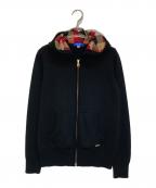 BLUE LABEL CRESTBRIDGEブルーレーベルクレストブリッジ）の古着「ニットジップパーカー」｜ブラック