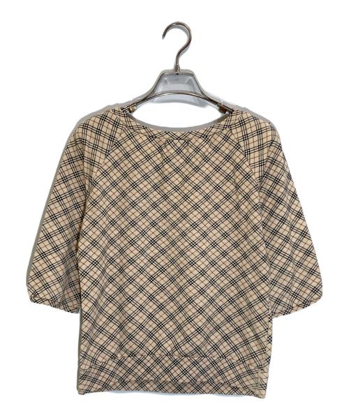 BURBERRY BLUE LABEL（バーバリーロンドンブルーレーベル）BURBERRY BLUE LABEL (バーバリーロンドンブルーレーベル) ノヴァチェックカットソー ベージュ サイズ:38の古着・服飾アイテム