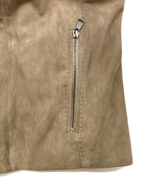 RING JACKET Napoli（リングジャケット ナポリ）RING JACKET Napoli (リングジャケット ナポリ) SHEEP SUEDE RIDERS JACKET ベージュ サイズ:2の古着・服飾アイテム