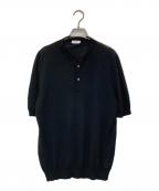 RING JACKETリングジャケット）の古着「リネン半袖ニット」｜ブラック