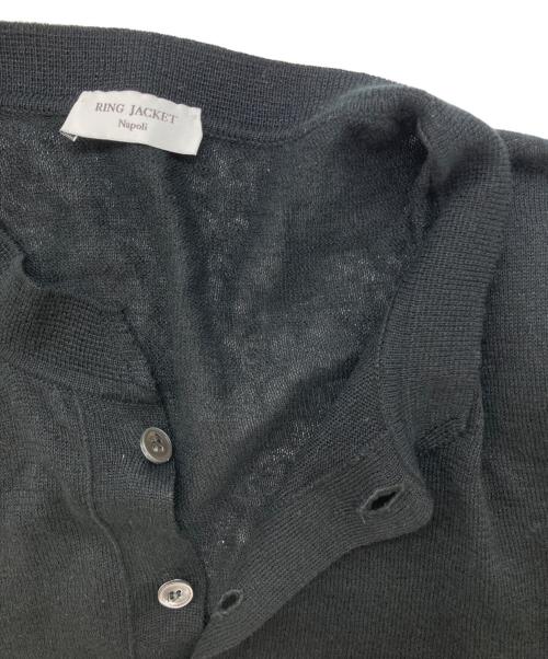 RING JACKET（リングジャケット）RING JACKET (リングジャケット) リネン半袖ニット ブラック サイズ:2の古着・服飾アイテム