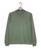 GRAN SASSOグランサッソ）の古着「12ゲージソフトコットンモックネックニット」｜グリーン