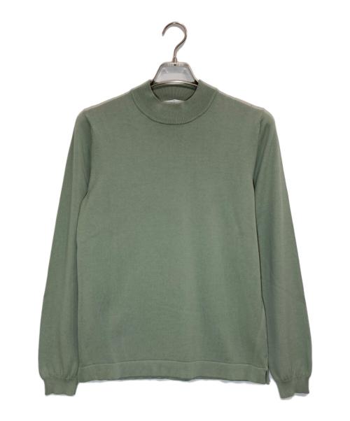 GRAN SASSO（グランサッソ）GRAN SASSO (グランサッソ) 12ゲージソフトコットンモックネックニット グリーン サイズ:46の古着・服飾アイテム