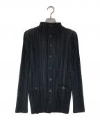 PLEATS PLEASEプリーツプリーズ）の古着「ハイネックプリーツシャツジャケット」｜ブラック