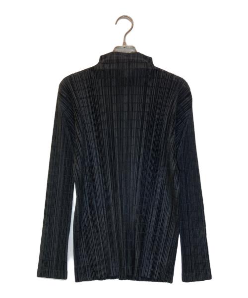 PLEATS PLEASE（プリーツプリーズ）PLEATS PLEASE (プリーツプリーズ) ハイネックプリーツシャツジャケット ブラック サイズ:3の古着・服飾アイテム