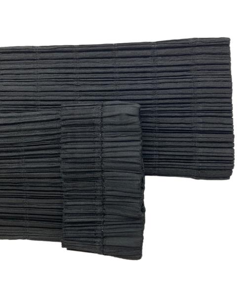 PLEATS PLEASE（プリーツプリーズ）PLEATS PLEASE (プリーツプリーズ) ハイネックプリーツシャツジャケット ブラック サイズ:3の古着・服飾アイテム