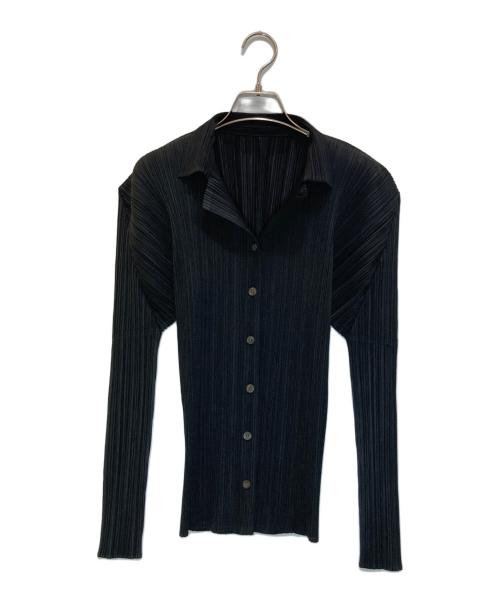 PLEATS PLEASE（プリーツプリーズ）PLEATS PLEASE (プリーツプリーズ) プリーツシャツブラウス ブラック サイズ:3の古着・服飾アイテム