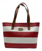 MICHAEL KORSマイケル・コース）の古着「トラベル ボーダー スモールトート ハンドバッグ」｜レッド×ホワイト