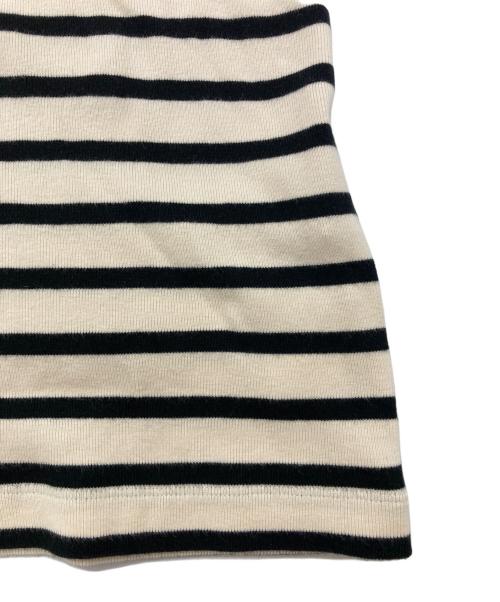 JIL SANDER+（ジルサンダープラス）JIL SANDER+ (ジルサンダープラス) ロゴパッチボーダーカットソー ブラック×アイボリー サイズ:Lの古着・服飾アイテム