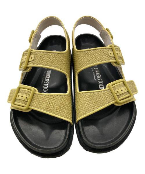 BIRKENSTOCK（ビルケンシュトック）BIRKENSTOCK (ビルケンシュトック) Milano Raffia/サンダル ブラック×イエロー サイズ:26.5の古着・服飾アイテム