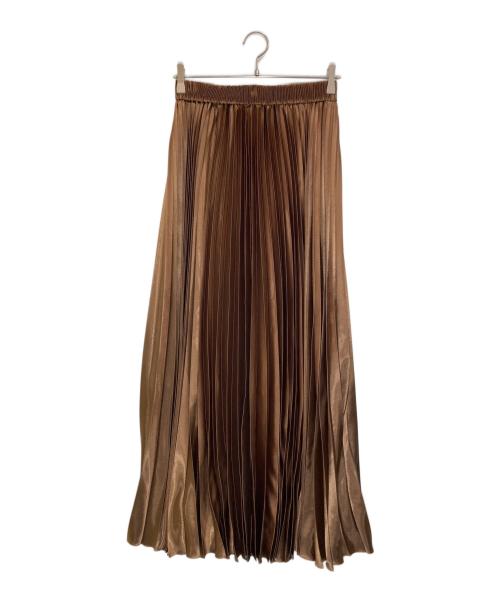 Noble（ノーブル）Noble (ノーブル) ブライトサテンアコーディオンプリーツスカート ブラウン サイズ:freeの古着・服飾アイテム
