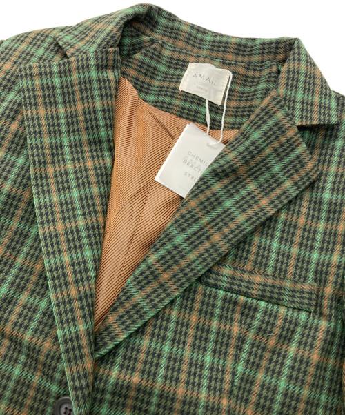 AMAIL（アマイル）AMAIL (アマイル) チェックテーラードジャケット グリーン サイズ:Freeの古着・服飾アイテム