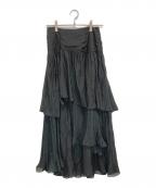 HER LIP TOハーリップトゥ）の古着「Sheer Pleated Tiered Skirt」｜ブラック