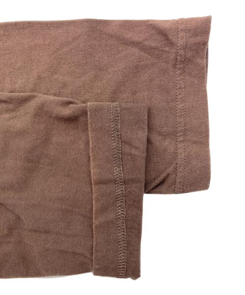 stussy（ステューシー）stussy (ステューシー) プリントロゴバイカラーラグランT ホワイト×ブラウン サイズ:Mの古着・服飾アイテム