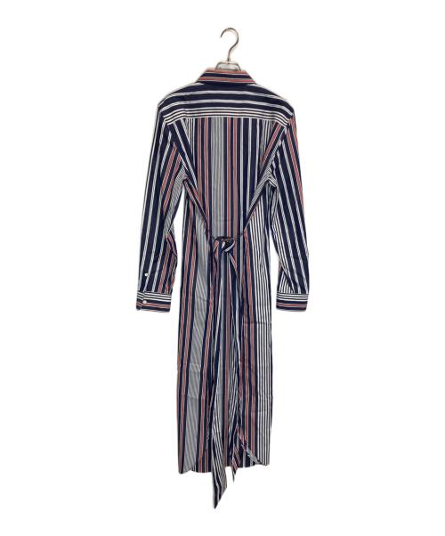 LAUREN RALPH LAUREN（ローレンラルフローレン）LAUREN RALPH LAUREN (ローレンラルフローレン) ストライプド コットン ブロードクロス シャツドレス ネイビー サイズ:10の古着・服飾アイテム
