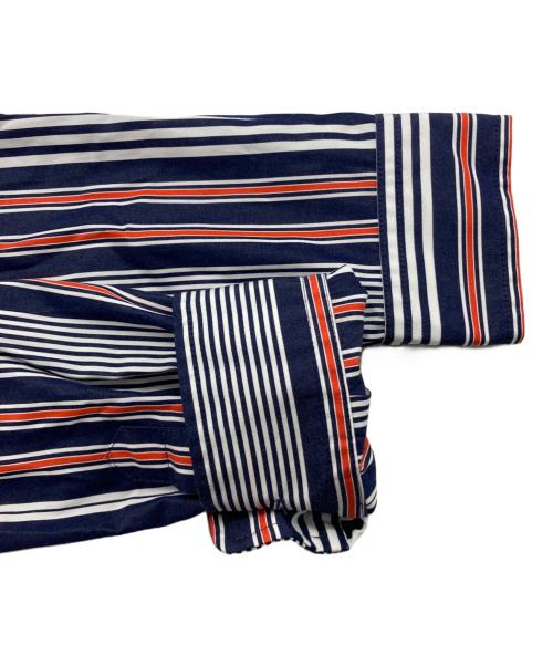 LAUREN RALPH LAUREN（ローレンラルフローレン）LAUREN RALPH LAUREN (ローレンラルフローレン) ストライプド コットン ブロードクロス シャツドレス ネイビー サイズ:10の古着・服飾アイテム