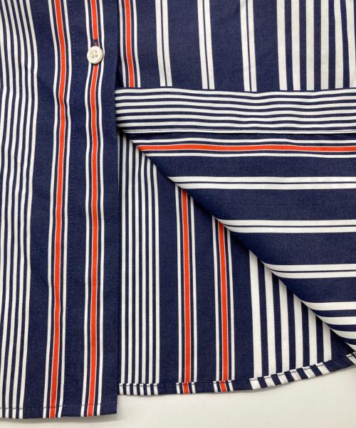 LAUREN RALPH LAUREN（ローレンラルフローレン）LAUREN RALPH LAUREN (ローレンラルフローレン) ストライプド コットン ブロードクロス シャツドレス ネイビー サイズ:10の古着・服飾アイテム