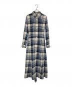 POLO RALPH LAURENポロ・ラルフローレン）の古着「チェックシャツワンピース」｜ブルー×ベージュ