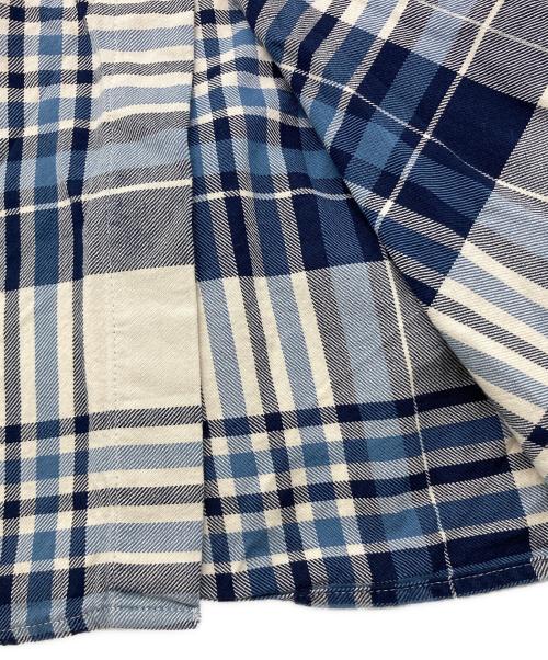 POLO RALPH LAUREN（ポロ・ラルフローレン）POLO RALPH LAUREN (ポロ・ラルフローレン) チェックシャツワンピース ブルー×ベージュ サイズ:8の古着・服飾アイテム