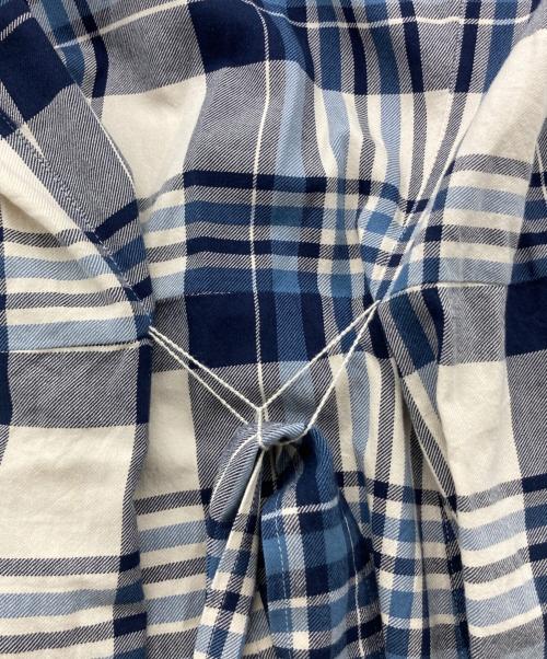 POLO RALPH LAUREN（ポロ・ラルフローレン）POLO RALPH LAUREN (ポロ・ラルフローレン) チェックシャツワンピース ブルー×ベージュ サイズ:8の古着・服飾アイテム